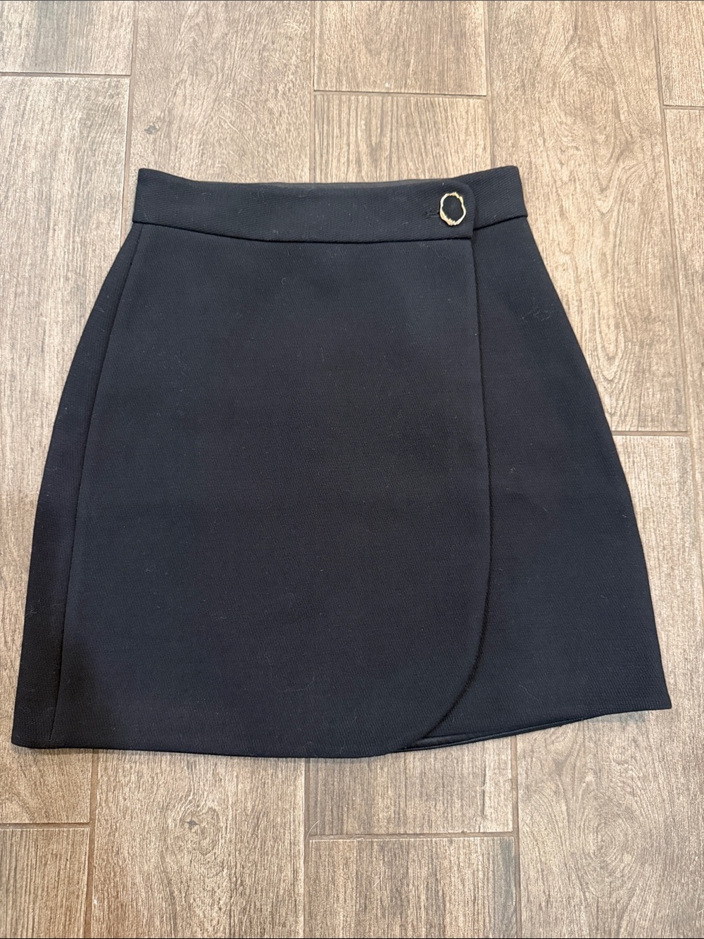 & Other Stories Classic A-line Black Wrap Mini Skirt
